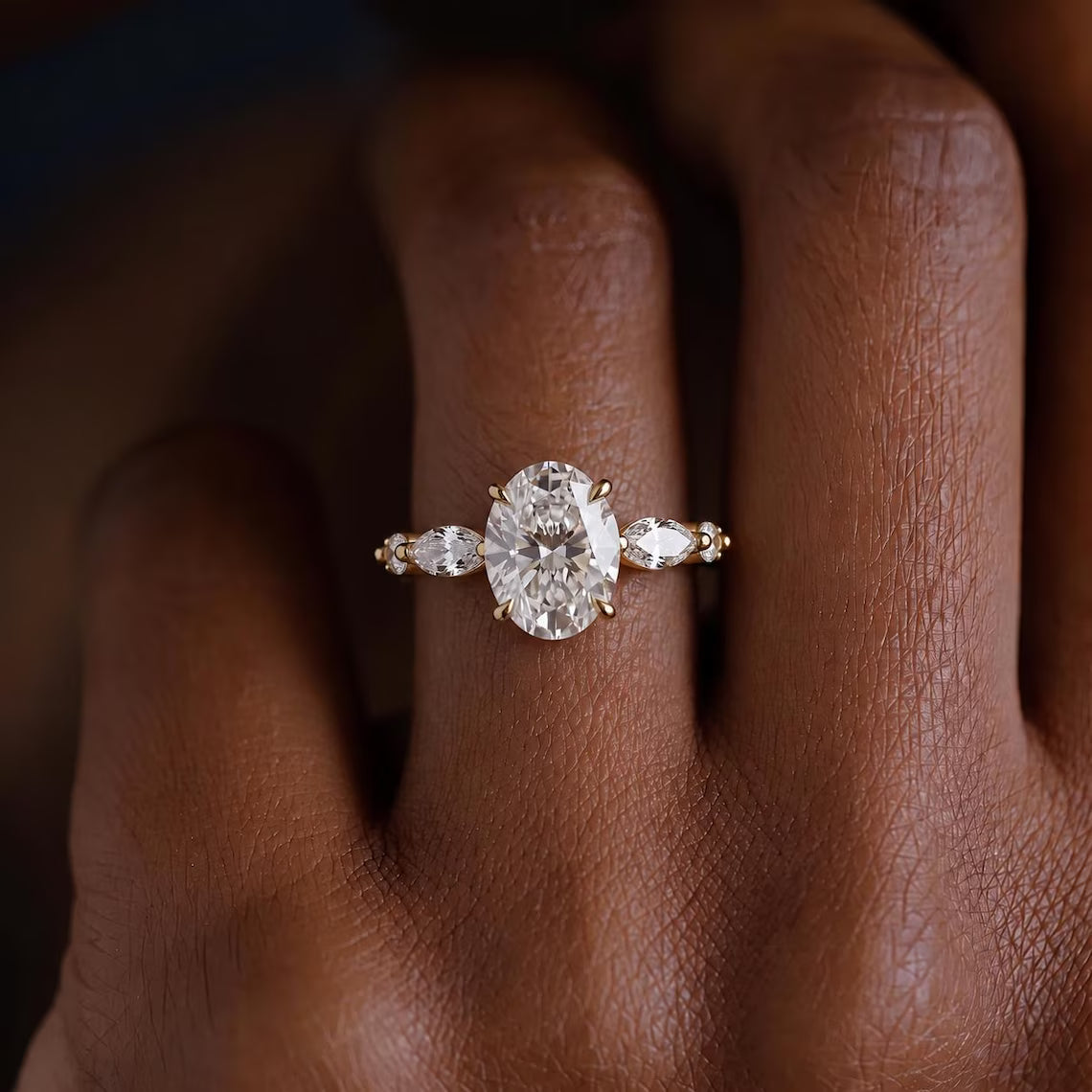 1.5, 2.5 , 3CT Oval Cut Lab Diamond Accent Ring , Promise Ring For Her, Travel Ring, Silver Promise Ring, Wedding Ring