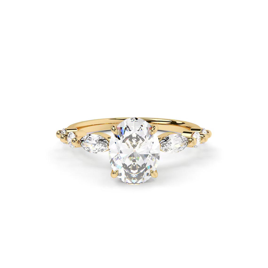 1.5, 2.5 , 3CT Oval Cut Lab Diamond Accent Ring , Promise Ring For Her, Travel Ring, Silver Promise Ring, Wedding Ring