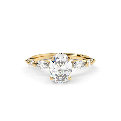 1.5, 2.5 , 3CT Oval Cut Lab Diamond Accent Ring , Promise Ring For Her, Travel Ring, Silver Promise Ring, Wedding Ring
