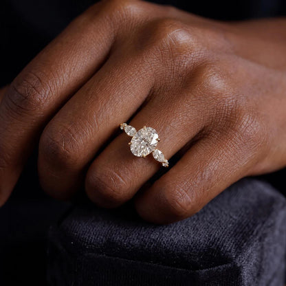 1.5, 2.5 , 3CT Oval Cut Lab Diamond Accent Ring , Promise Ring For Her, Travel Ring, Silver Promise Ring, Wedding Ring