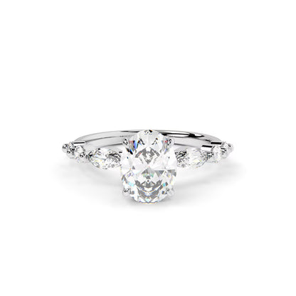 1.5, 2.5 , 3CT Oval Cut Lab Diamond Accent Ring , Promise Ring For Her, Travel Ring, Silver Promise Ring, Wedding Ring