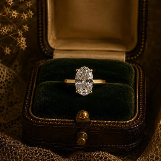 Oval Moissanite Engagement Ring, 2 CT Oval Cut Solitaire Ring, 14K Gold Promise Ring, Cathedral Bridal Ring, Anniversary Gift ,Luxury Ring