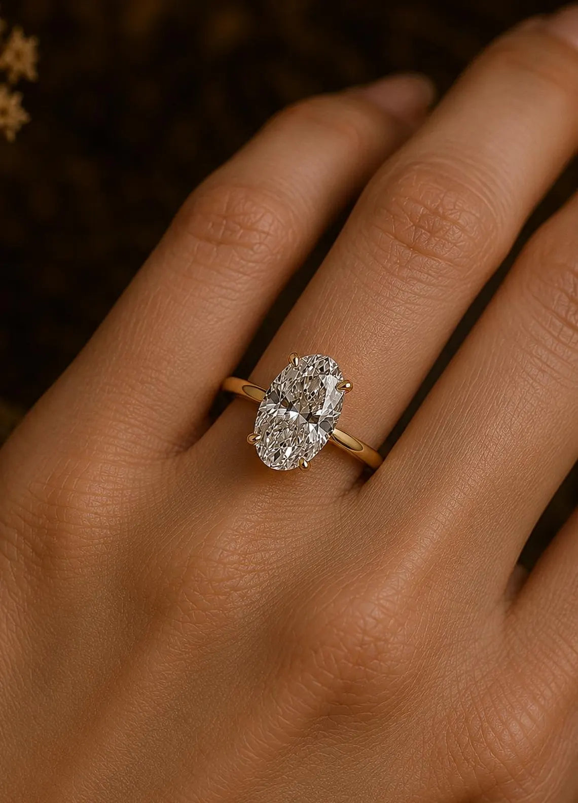 Oval Moissanite Engagement Ring, 2 CT Oval Cut Solitaire Ring, 14K Gold Promise Ring, Cathedral Bridal Ring, Anniversary Gift ,Luxury Ring