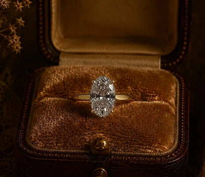 Oval Moissanite Engagement Ring, 2 CT Oval Cut Solitaire Ring, 14K Gold Promise Ring, Cathedral Bridal Ring, Anniversary Gift ,Luxury Ring