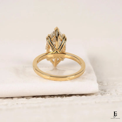 2.5 CT Marquise Cut Lab Grown Diamond Engagement Ring, Hidden Halo Double Claw Prong Setting Wedding Ring, Proposal Ring for Girlfriend