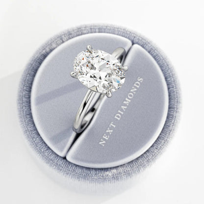 3 Carat Oval Cut E VVS2 Engagement Ring / Oval Lab Grown Diamond Ring / 14K or 18K Yellow Gold Ring / Thin Ring / Minimal Ring / Dainty Ring