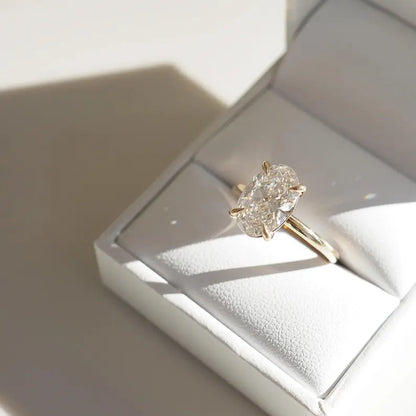 2.55 Ct Oval Cut Moissanite Engagement Ring, Oval Cut Ring, Elongated Oval, Moissanite Engagement Ring, Ice Crushed Oval