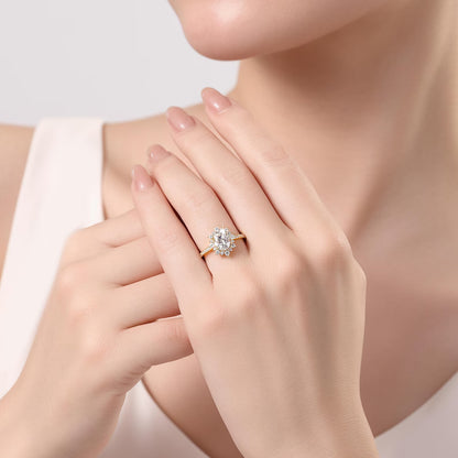 2.0ctw Gold Statement Ring, Moissanite Diamond Ring Engagement Ring Promise Ring Gold Wedding Ring Women Ring, Handmade Jewelry Gift for Her