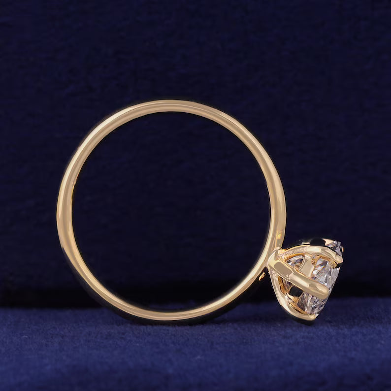 Marquise Cut Lab Grown Diamond Solitaire 10k Gold Engagement Ring