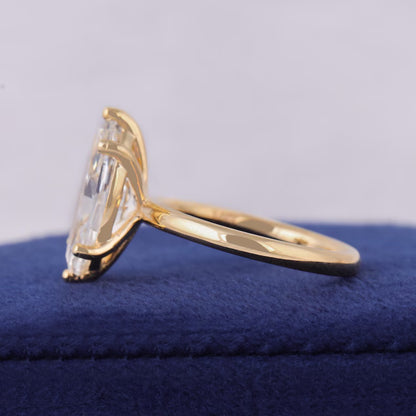 Marquise Cut Lab Grown Diamond Solitaire 10k Gold Engagement Ring