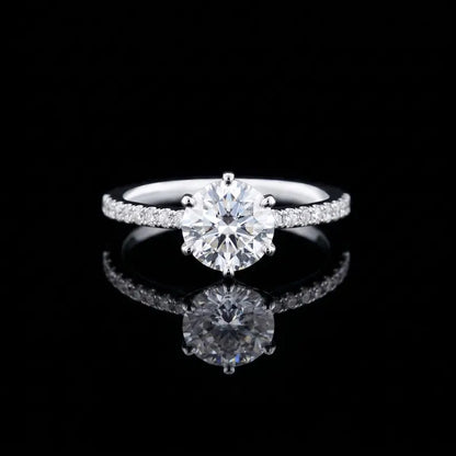 1.2ctw Gold Engagement Ring, Moissanite Diamond Ring Promise Ring Statement Ring Gold Wedding Ring Women Ring, Handmade Jewelry Gift for Her