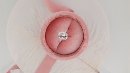 2.5 Ct Oval Cut Moissanite Ring, Moissanite Oval Engagement Ring, Moissanite Hidden Halo Wedding Proposal Ring