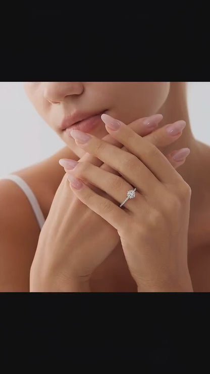 1.2ctw Gold Engagement Ring, Moissanite Diamond Ring Promise Ring Statement Ring Gold Wedding Ring Women Ring, Handmade Jewelry Gift for Her