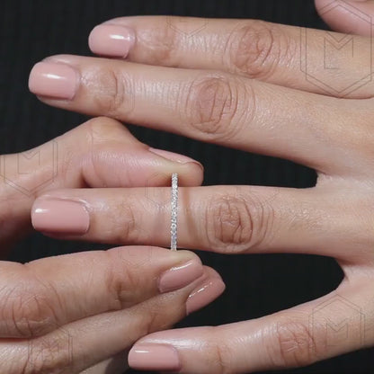 1.3MM Full Eternity Band Moissanite Wedding Band White Gold Band 14K gold Band Anniversary Band Matching Band, wedding gifts